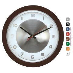 PLASTİK ÇERÇEVE ÇEMBERLİ METAL KADRAN 38 cm DUVAR SAATİ
