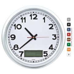 PLASTİK ÇERÇEVE ÇEMBERLİ DUVAR  SAATİ (DİJİTAL) 46 CM