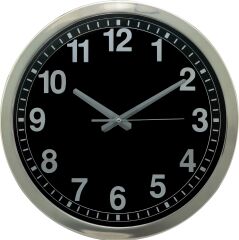 PARLAK KROMAJ ÇERÇEVE METAL KADRAN DUVAR SAATİ 40 CM